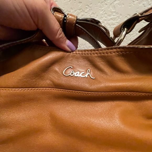 *Used* Coach Leather Boho Bag with adjustable shoulder strap- Camel Color - Picture 3 of 17